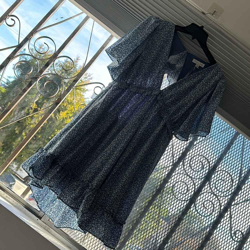 She + sky printed mini dress